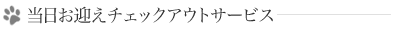 当日お迎えチェックアウトサービス