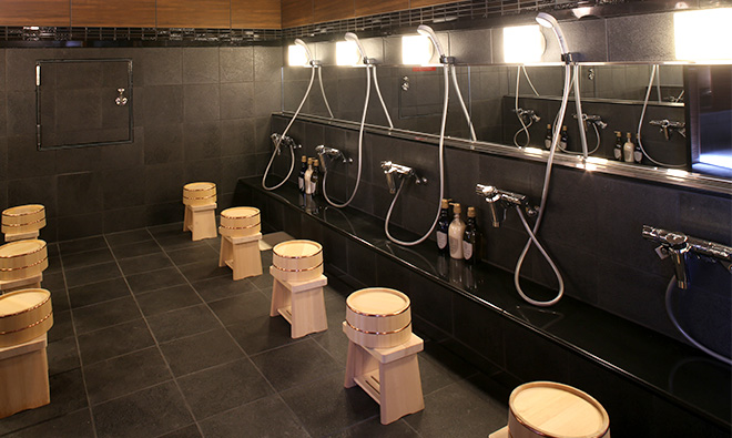 神戸ポートタワーホテル　なごみの湯　洗い場